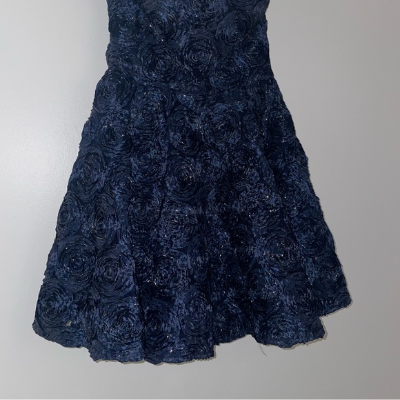 NWT Arrogant Cat Navy Blue Gold Rose Strapless Mini Dress - Picture 7 of 7